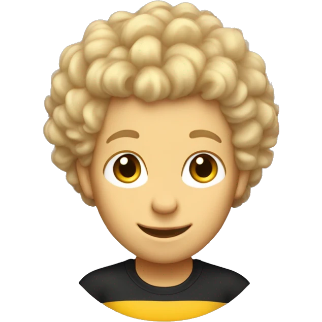 flying bumblebee with blond fluffy curly haircut on his head light skintone male emoji
