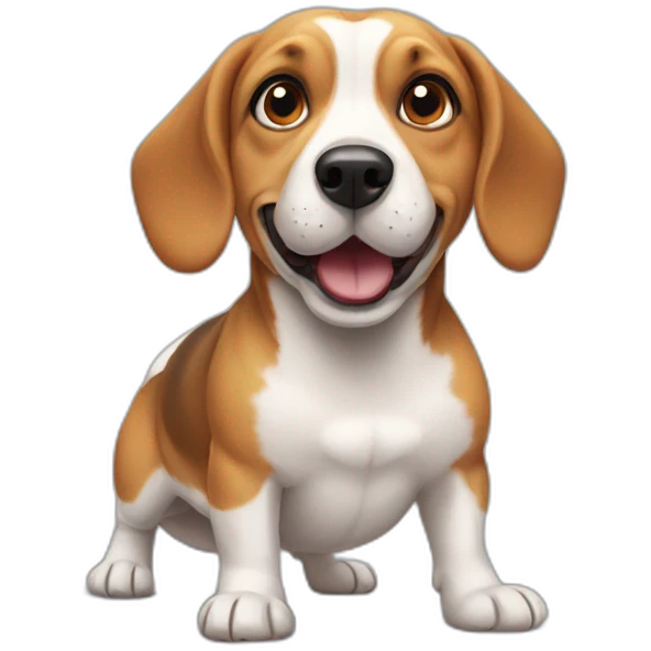 a fat little wiener-beagle frolicking emoji