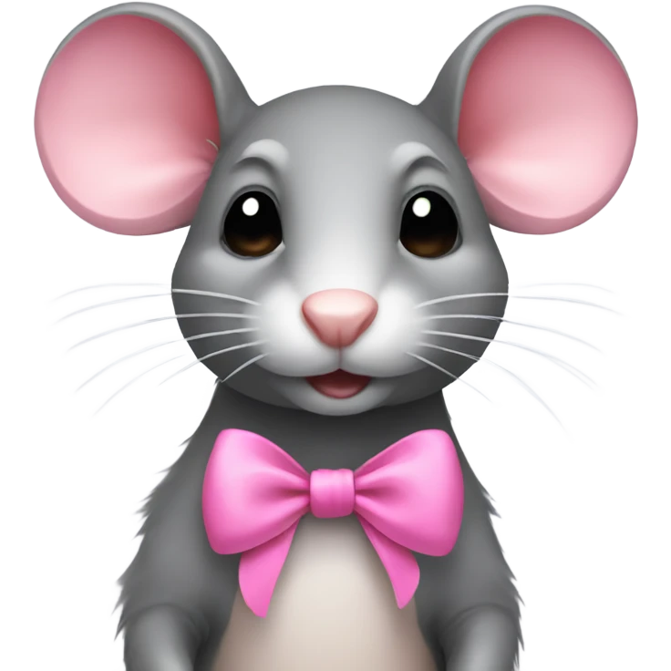 Rat with pink bow emoji
