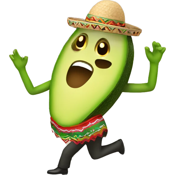 Dancing Mexican avocado emoji emoji
