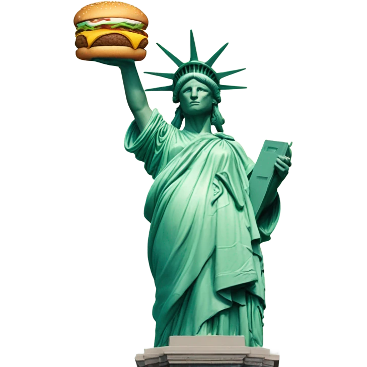 Statue of Liberty holding McDonald’s  emoji