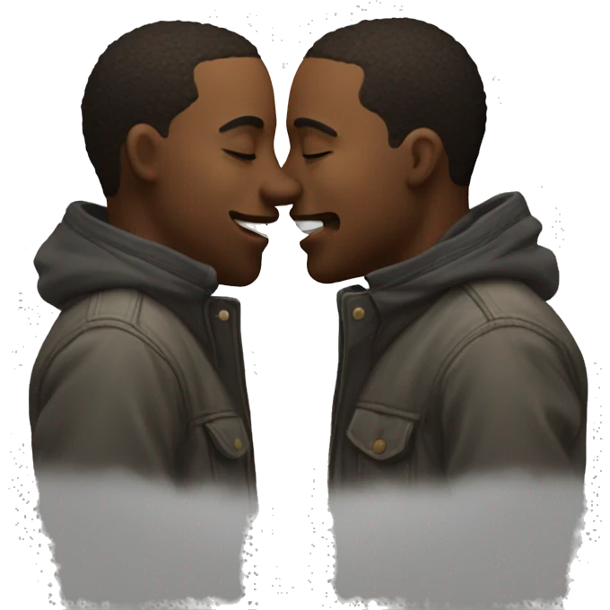 2 dudes kissing emoji