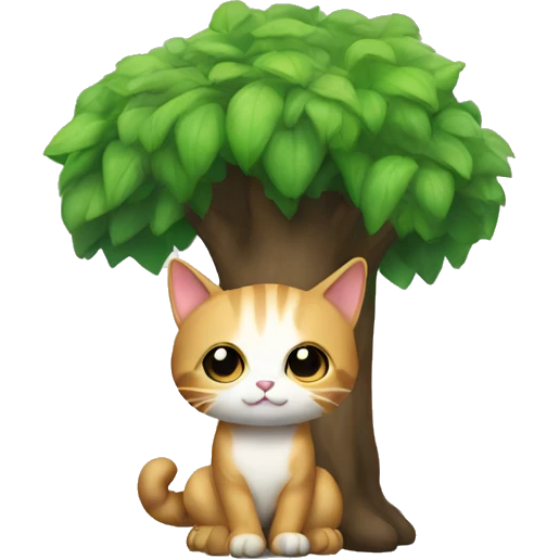 Cat wearing a tree suit emoji