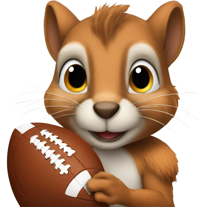 Squirrel holding football emoji