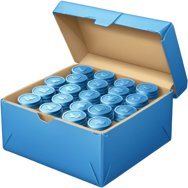 blue coins credit in a package emoji
