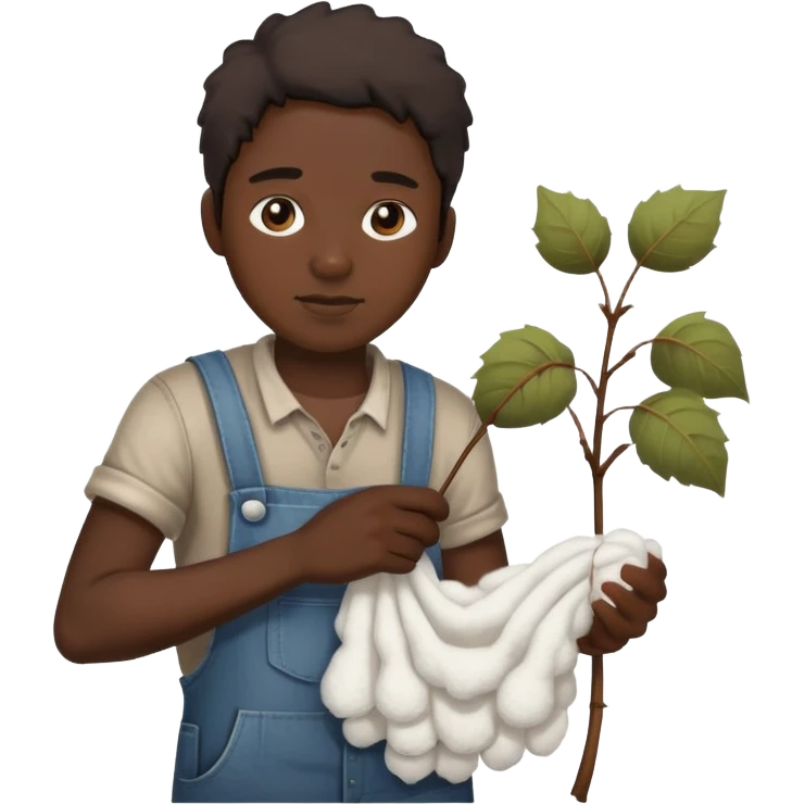 A slave picking cotton emoji