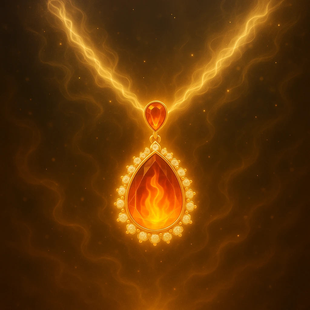 Make the necklace floating and ethereal, with a glowing aura emoji