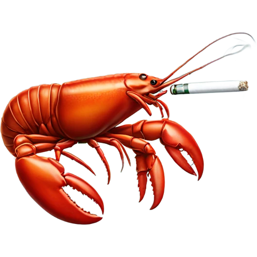 Lobster smoking cigarette emoji