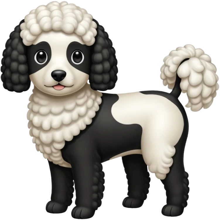 Un caniche blanco y otro caniche negro emoji
