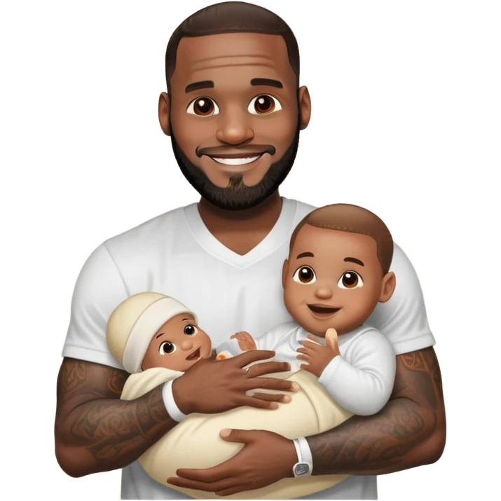 make a funny lebron with a white baby emoji