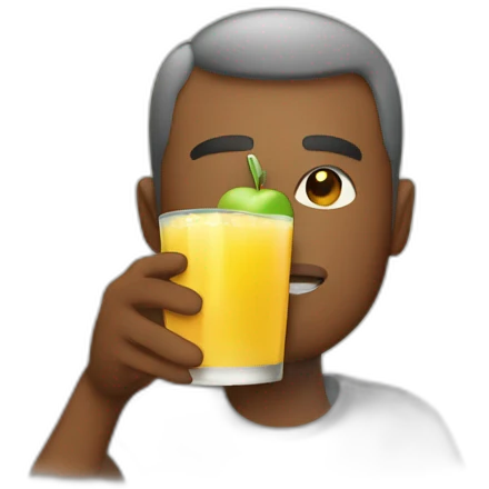 A human drinking apple juice emoji