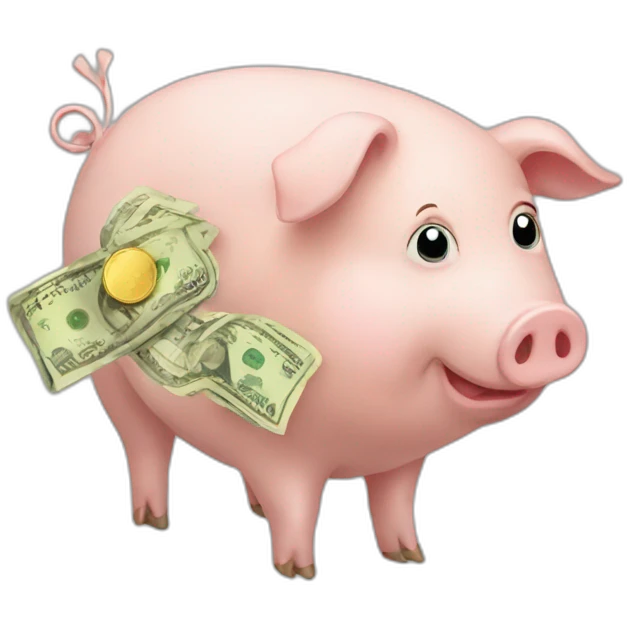 Pig with money and gold emoji