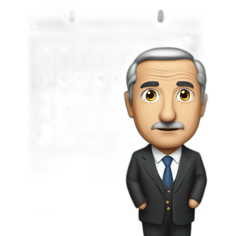 Turkish President looks at the calendar emoji