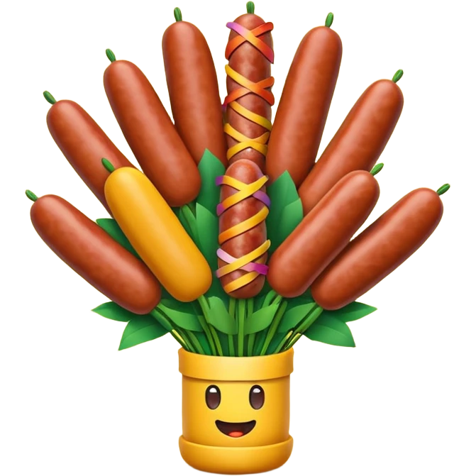 Make emoji flower bouqet from base sausage emoji