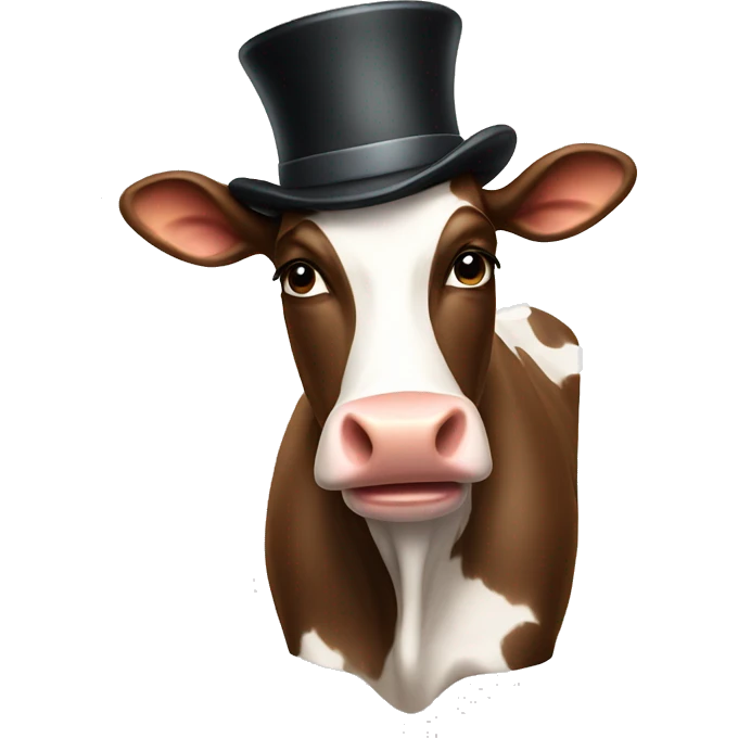 Cow with tophat emoji