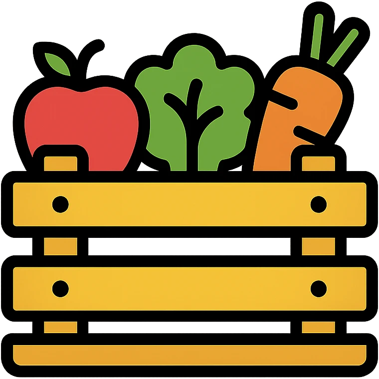 colored icon of a crate with produce representing goods emoji