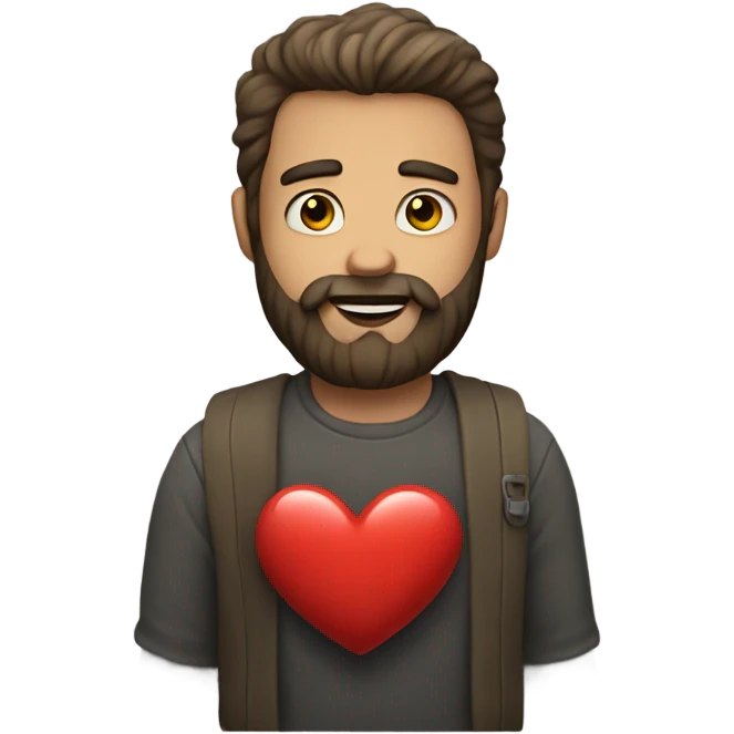 Same bearded man with a heart emoji