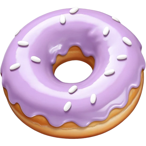 The donut is pale purple with white icing emoji