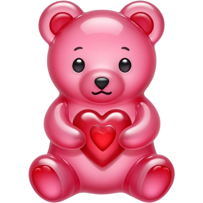 pastel pink jelly bear heart jelly red kawaii emoji