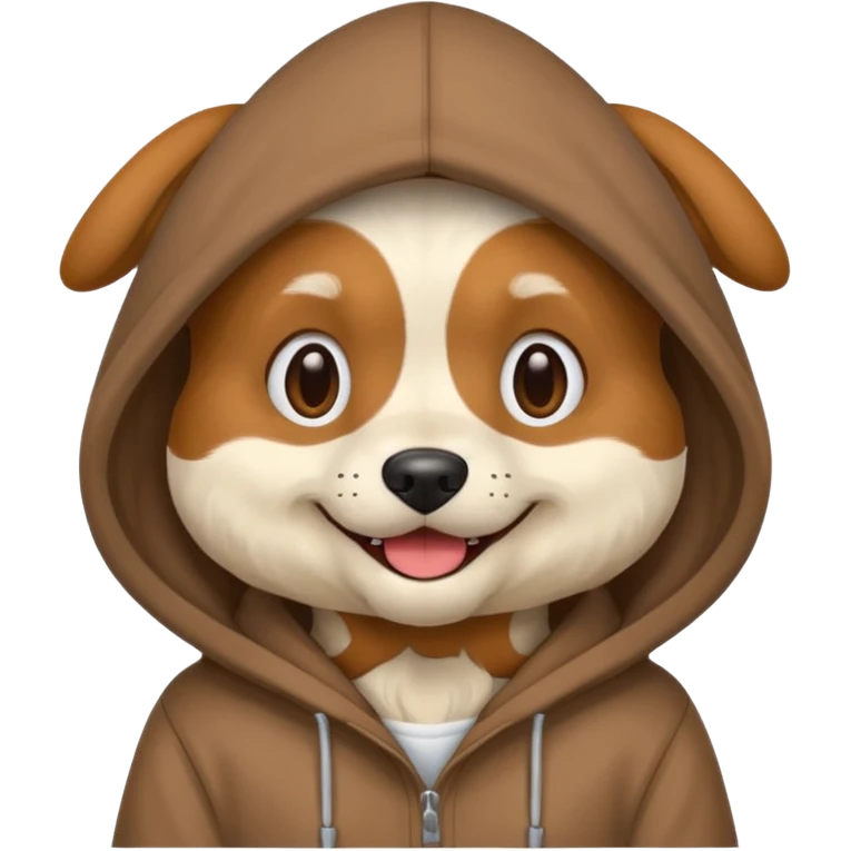 Dog wearing hoodie emoji