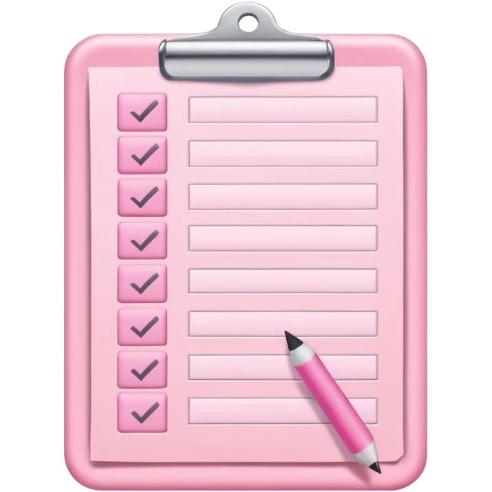 make a checklist with very girly pink tones. emoji