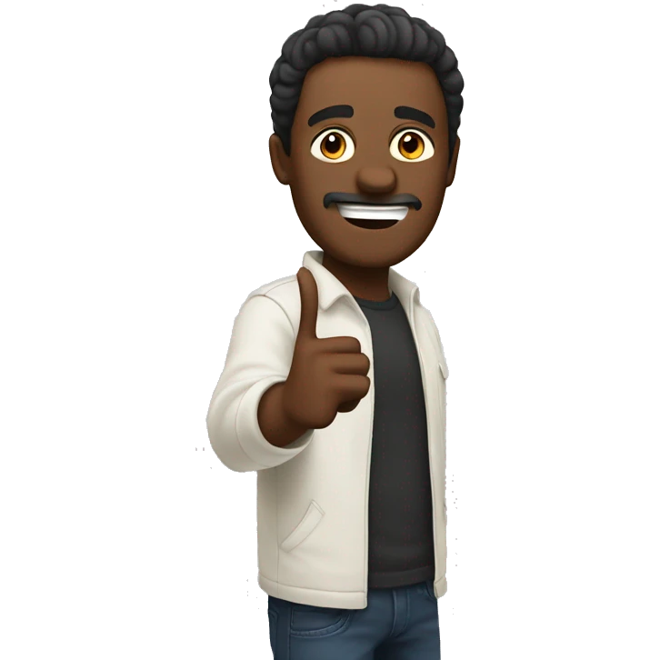 A cool man raise his hands emoji
