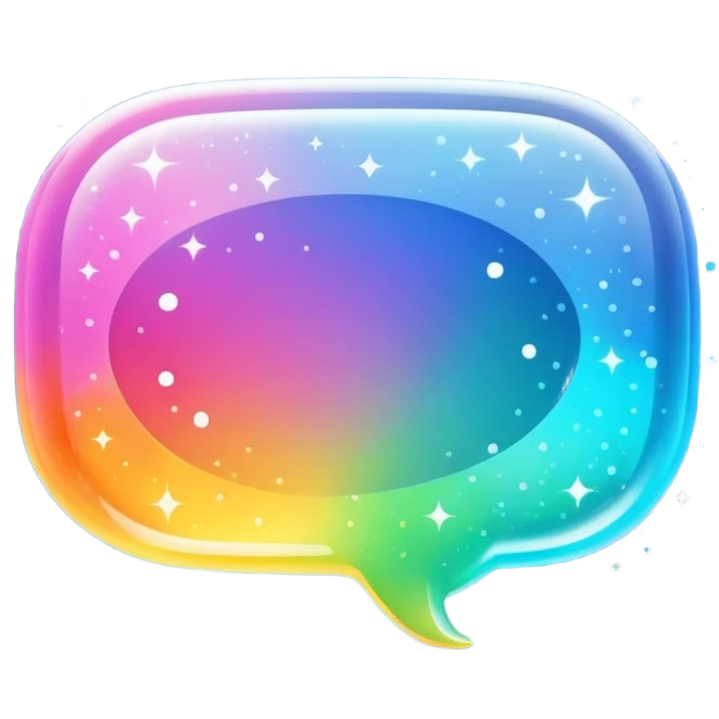 speech bubble with sparkles inside emoji