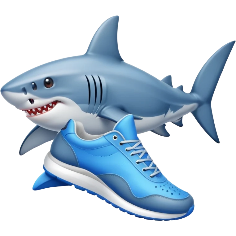 Shark with  blue big trainers emoji