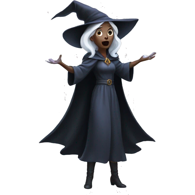 Evil white witch casting spell emoji