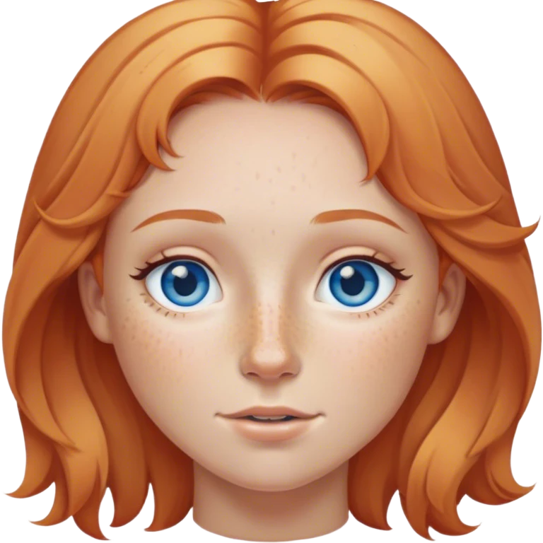 Freckles Strawberry blonde hair blue eyes nose ring  emoji