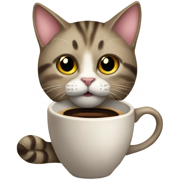 cat with a coffee emoji
