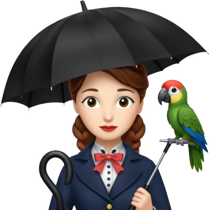 Mary Poppins holds an umbrella in her hand. emoji