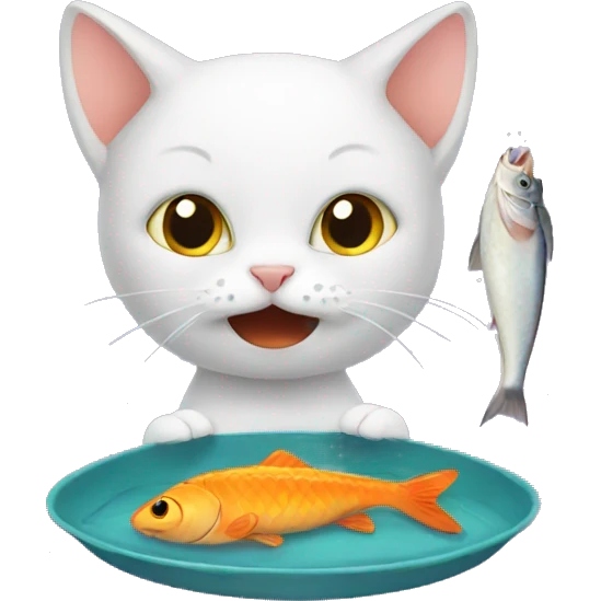 Cat Eating Fish emoji