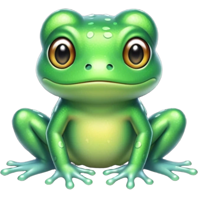 Glitter Green Frog chibi emoji