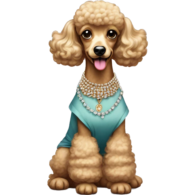 Poodle wearing vintage dress jewelry  emoji