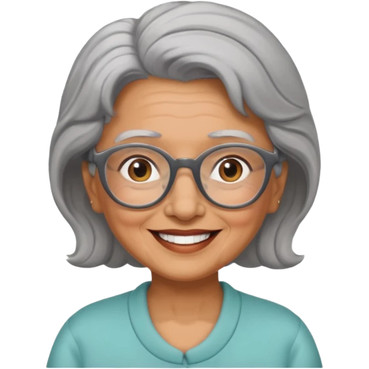 ABUELITA CON GAFAS SONRIENDO emoji