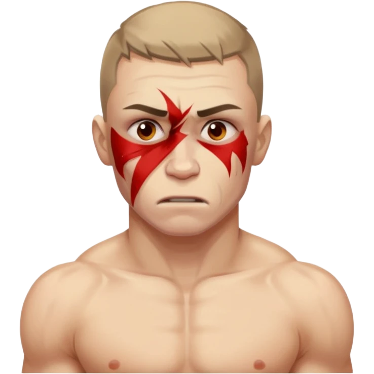 RUSSIAN MMA FIGHTER WITH BRUISED BODY IN VISIBLE PAIN emoji