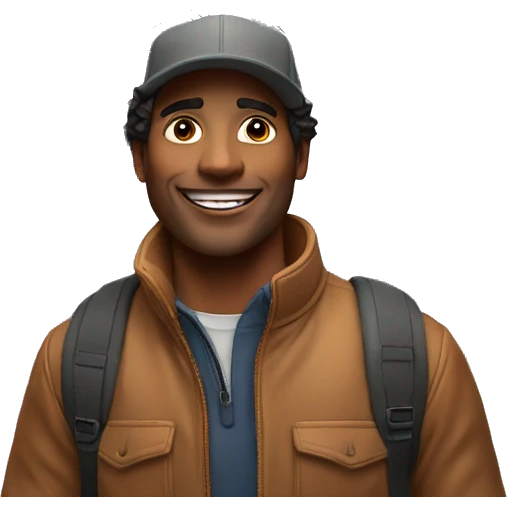 a man infront of the matterhorn mountain emoji