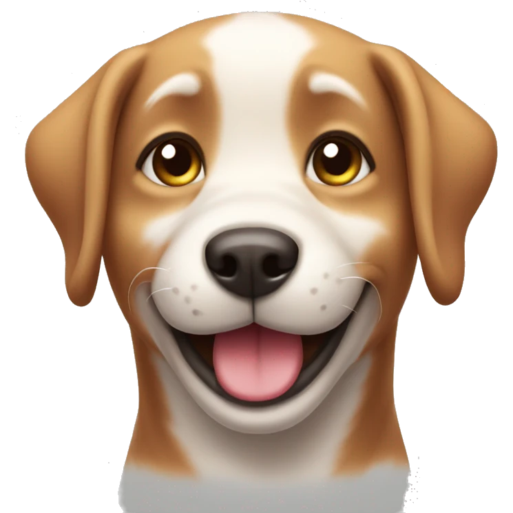 Happy cute blushing dog emoji