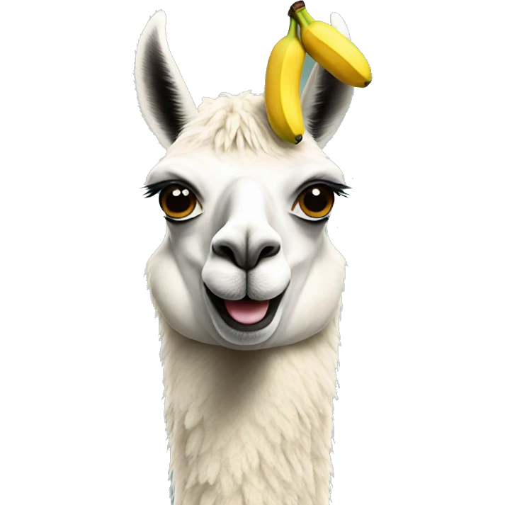 llama with a banana emoji