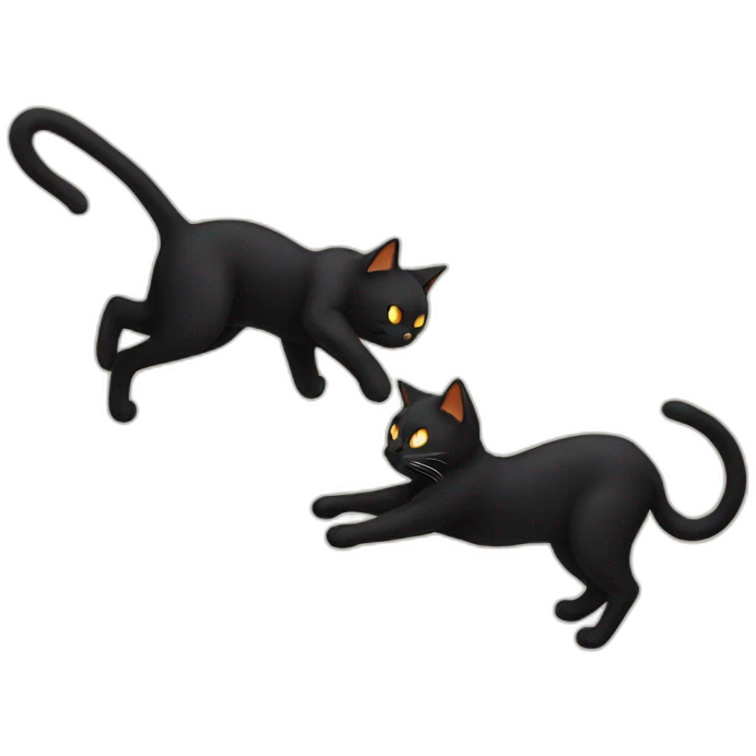black cat fighting orange cat emoji
