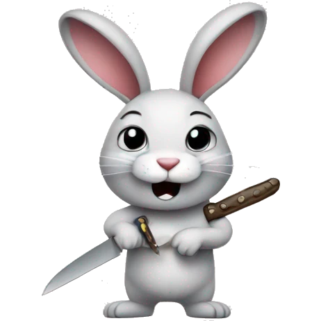 Bunny with a knife emoji