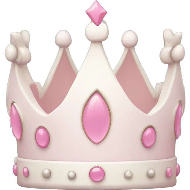 White and pastel pink crown emoji