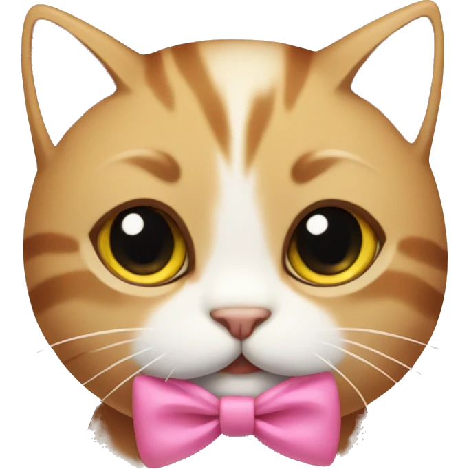 Cute cat with pink bow  emoji