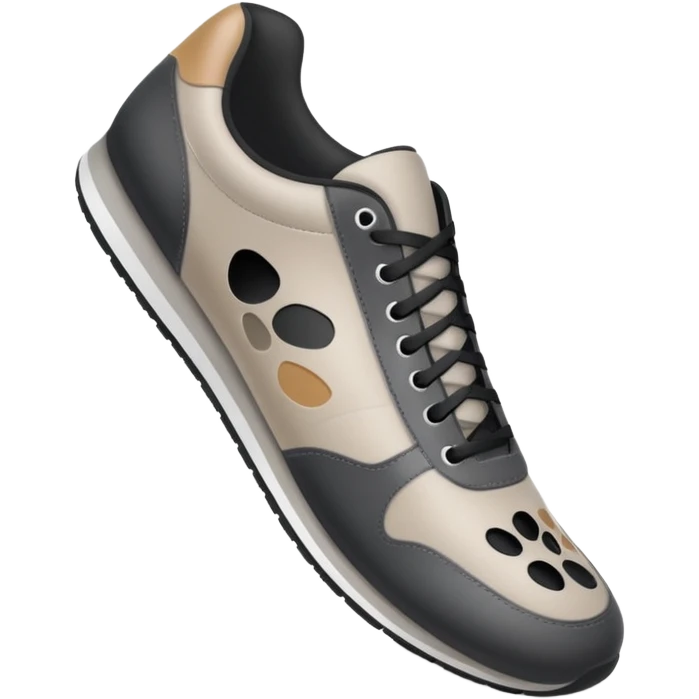  a human foot wearing a sneaker, fully visible, stepping firmly on the ground, leaving a clear shoe print under the sole. Rounded, glossy, smooth, soft shadows, white background.



 emoji