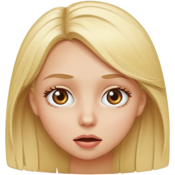 blonde girl popping emoji