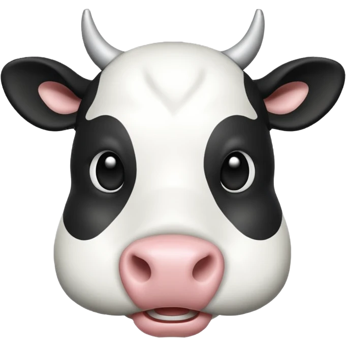 Black and White Cow 3d emoji