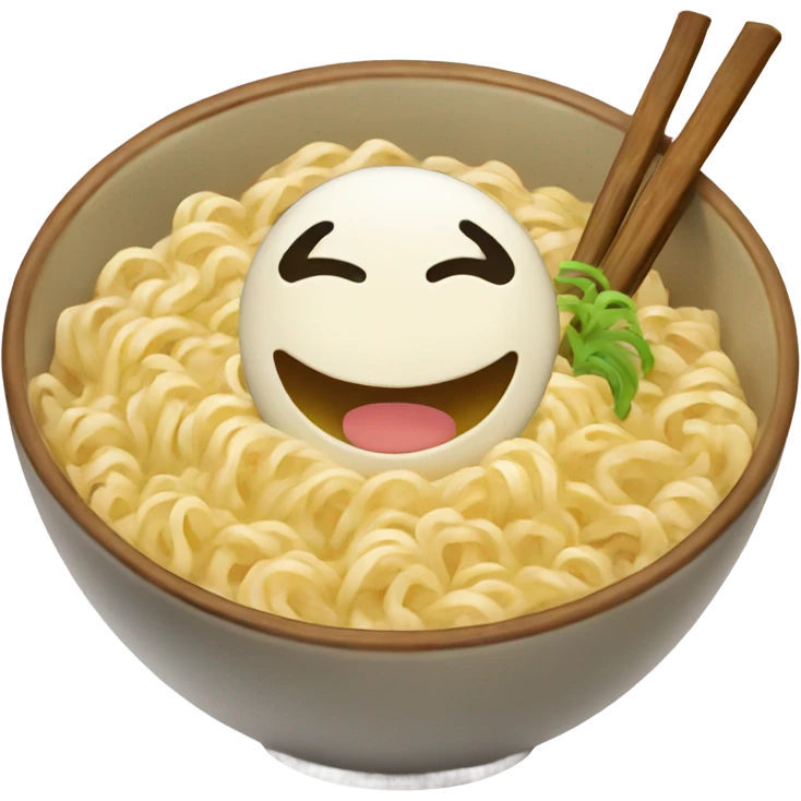 A smiling bowl of ramen noodle emoji