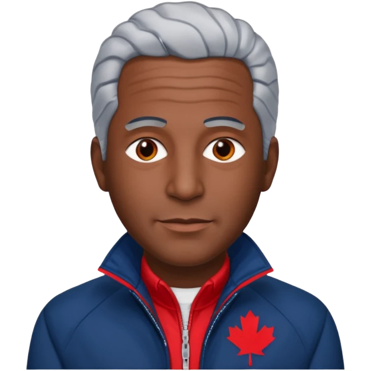Jeffery Epstein with dark blue jacket and red logo  emoji