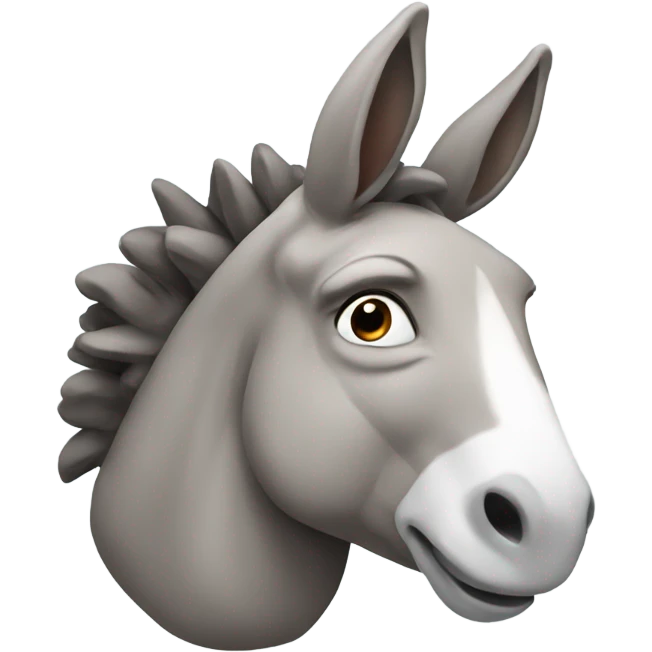 Donkey with brain showing emoji